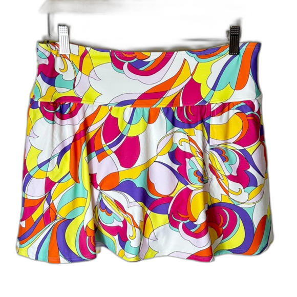Carmen Marc Valvo Colorful Swirl Swim Skirt - Picture 3 of 12